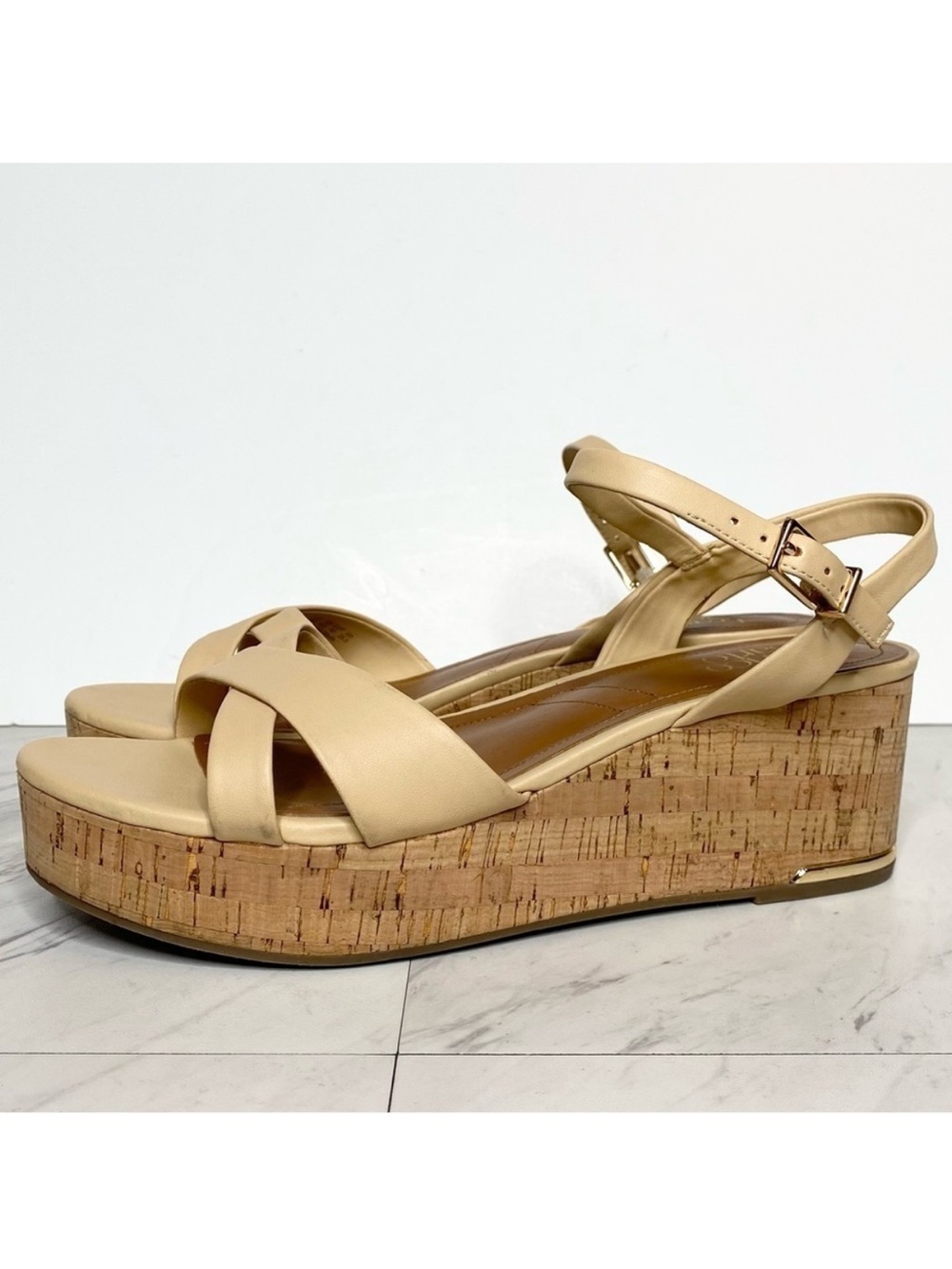 Franco Sarto Pelma Cork Platform Wedge Sandal 9M